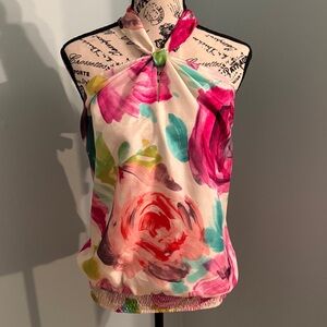 Matty M Multicolor Floral Halter Top